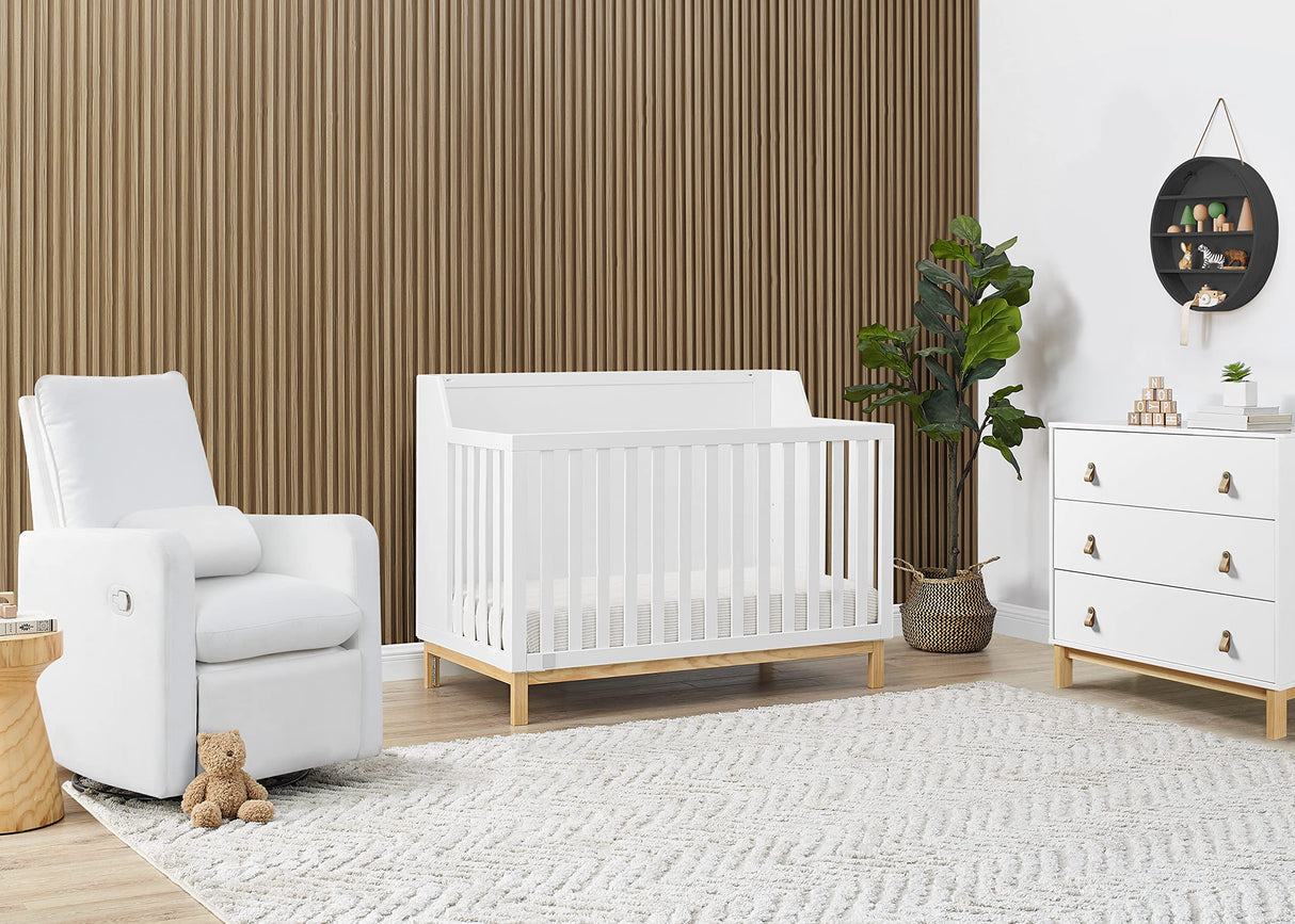 GAP babyGap Oxford 6-in-1 Convertible Crib - Greenguard Gold Certified, Bianca White/Natural Delta Children