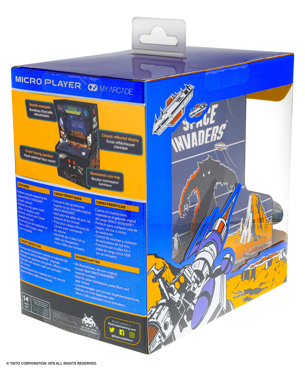 My Arcade Space Invaders Micro Player: Mini Arcade Machine Video Game, Fully Playable, 6.75" Collectible Premium Edition My Arcade