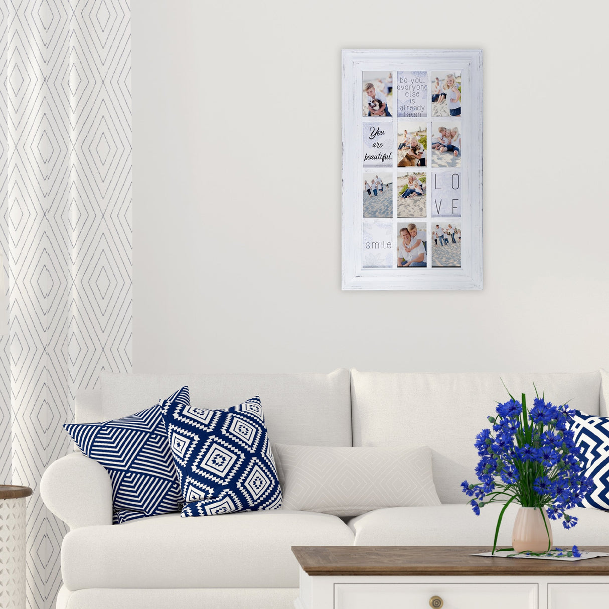 MELANNCO 12-Opening Wall Mount Frame Picture Collage, White MELANNCO