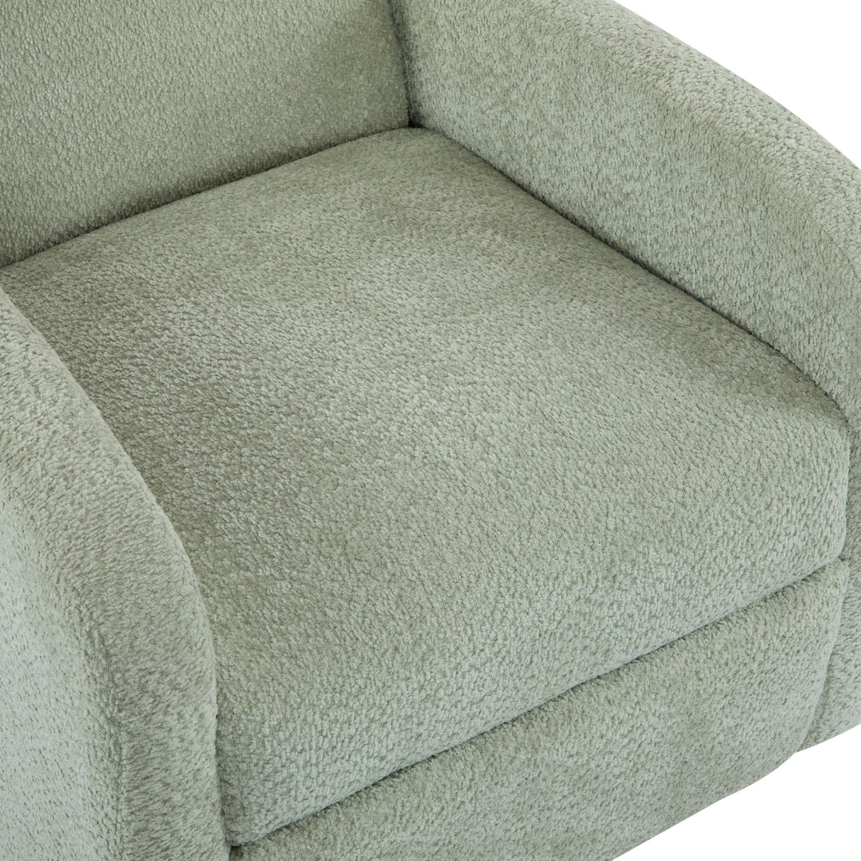 GDFStudio Swivel Glider Recliner Chair Nursery Rocker Recliner Chair with Boucle Upholstered High Back Single Seat Sofa Chair with Deep Seat Manual Nursing Reclining for Living Room, Light Green GDFStudio