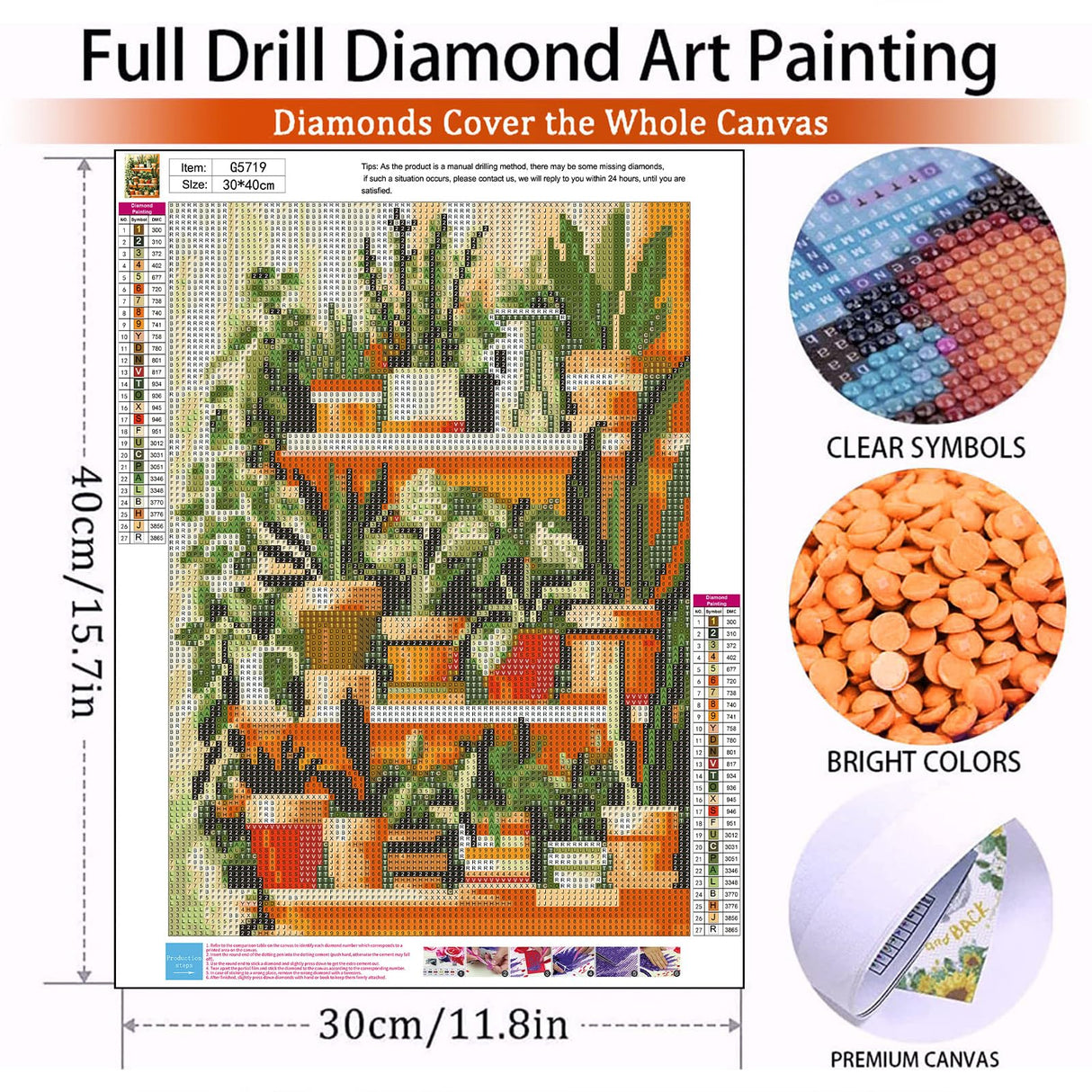 Plant Diamond Painting Kits for Adults - Potted Diamond Art Kits for Adults, Round 5D Gem Art Kit for Adult DIY Crafts Kit Gift Home Wall Decor Gifts (16x12 inch) xackcme