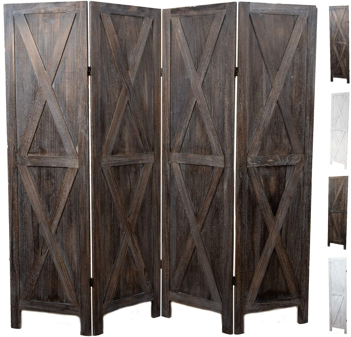 Premium Home Room Divider and Folding Privacy Screens for Partition, Wall dividers, Room Separator, Temporary Wall, Rustic Barnwood (Barnwood X) Premium Home Decor