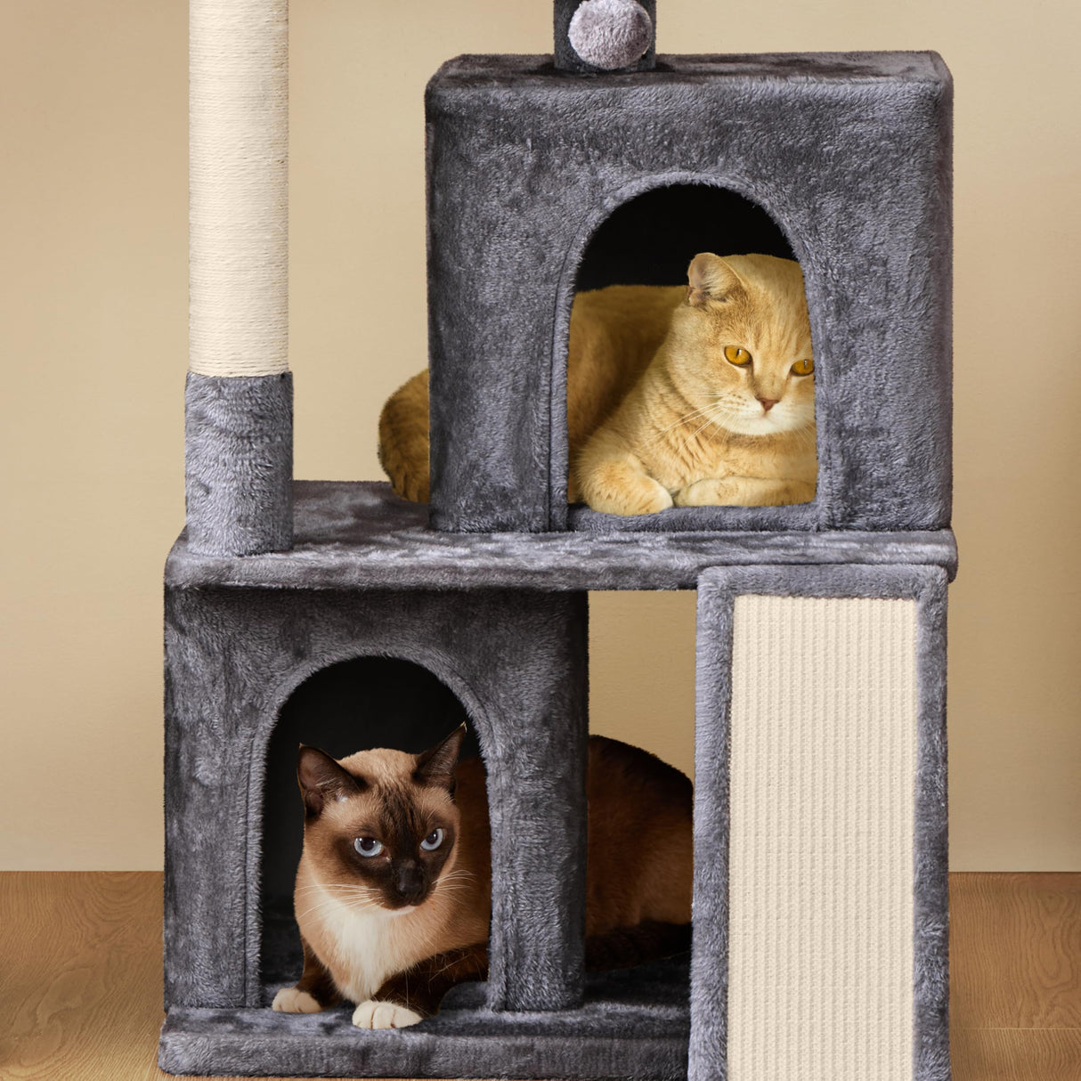 Yaheetech 42in Cat Tree Tower, Cat Condo with Sisal-Covered Scratching Posts & Ramp, Cat Climber Stand for Indoor Cats Kittens Pets Yaheetech