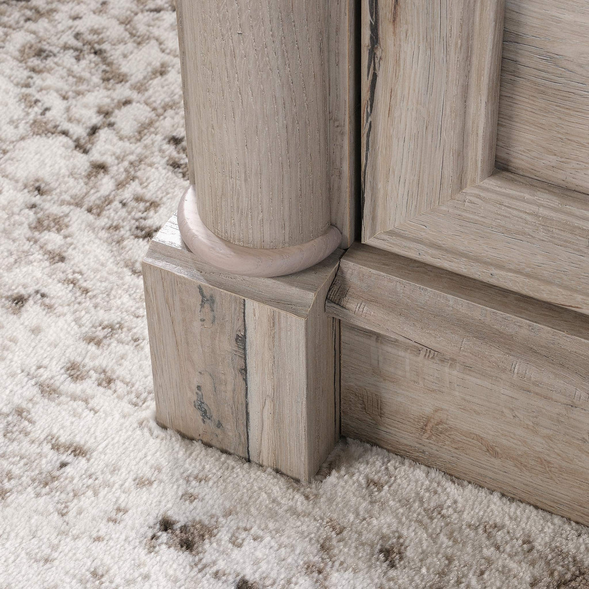 Sauder Palladia L-Shaped Desk, L: 68.74" x W: 65.12" x H: 29.61", Split Oak finish Sauder