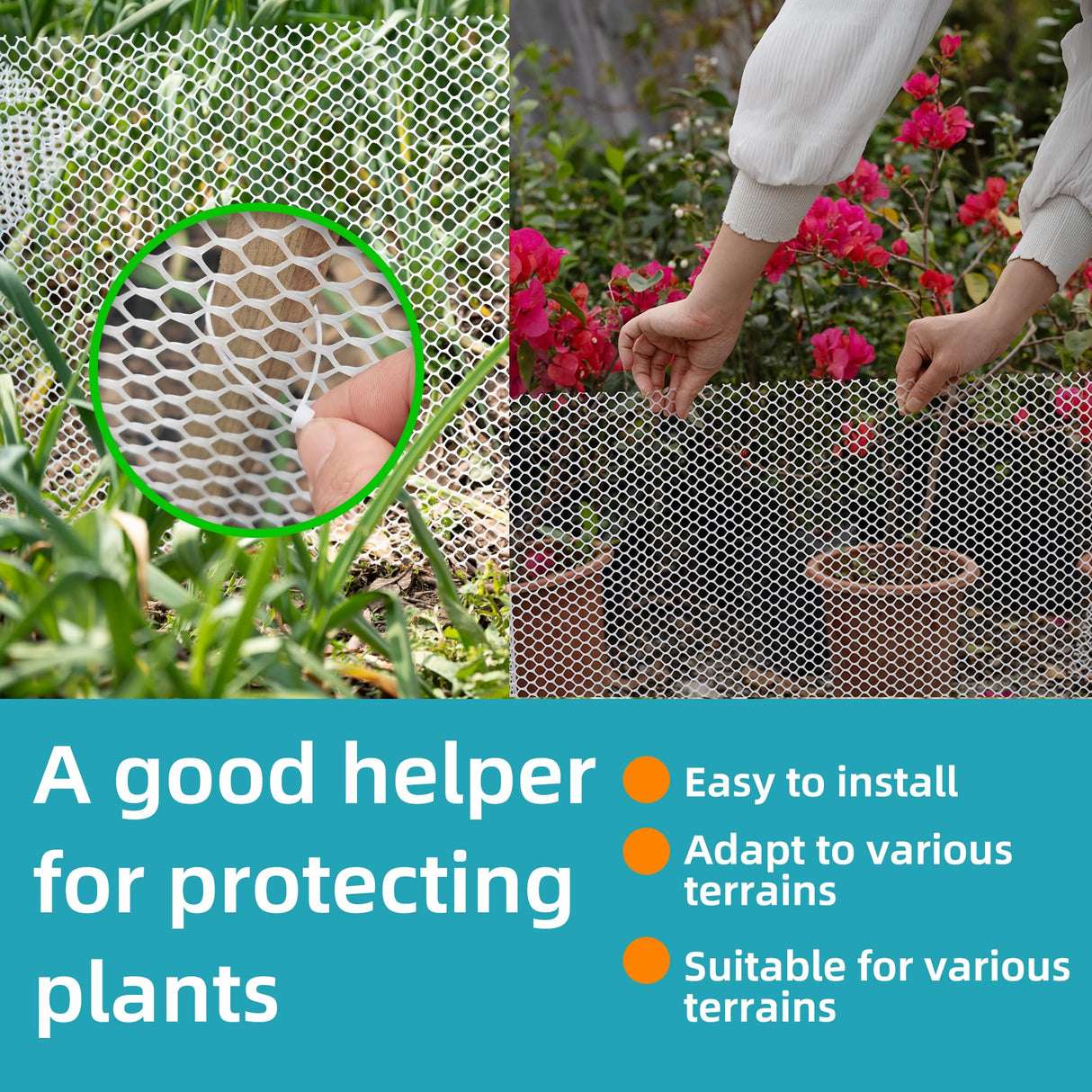 Pet & Garden Safeguard - 15.7IN x 32.8FT Roll - Black Plastic Netting, Multi-Use Decorative Fencing for Poultry, Dogs, Rabbits,Chicken and Snake Barrier ESSFF