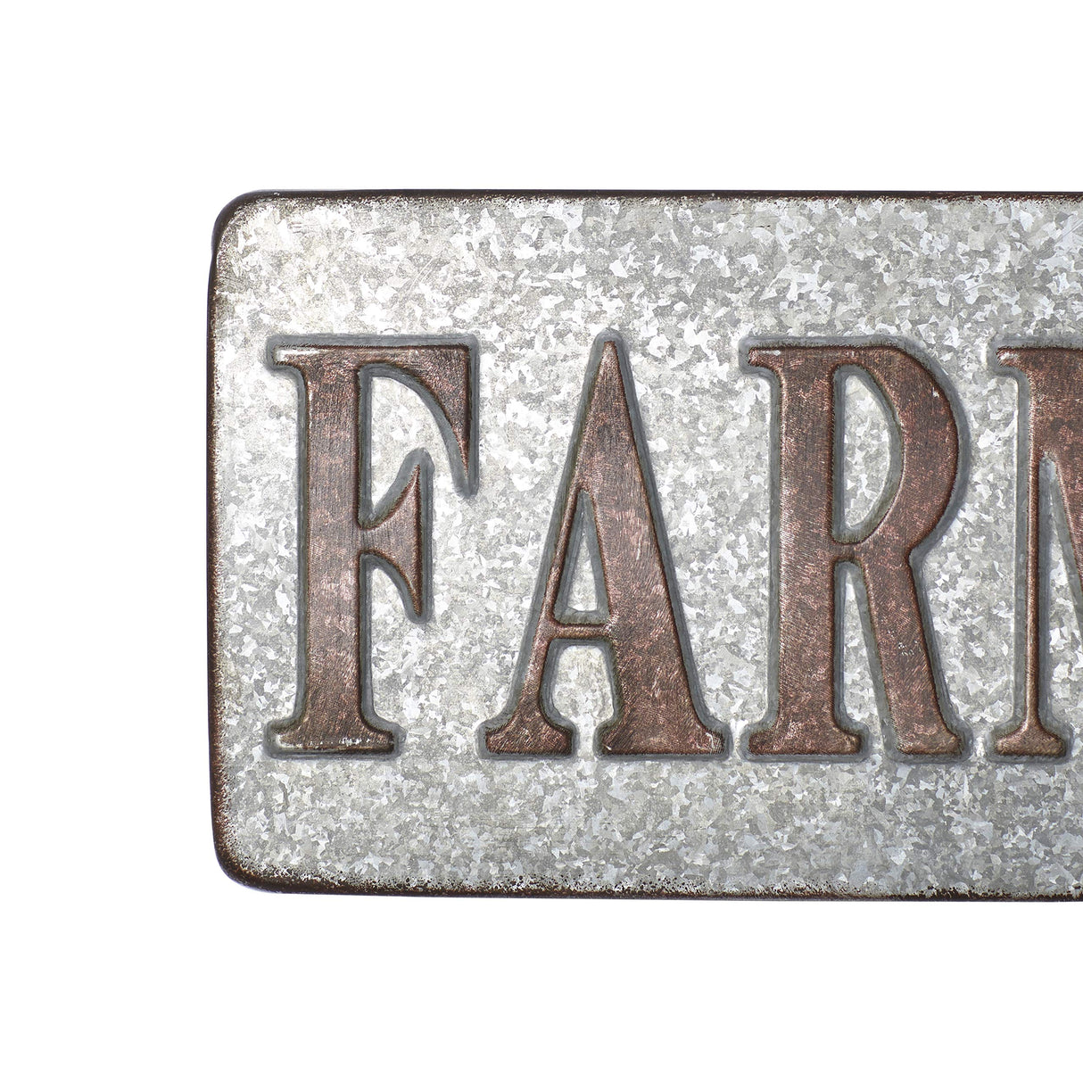 Deco 79 59449 Distressed Iron Farmer's Market Wall Sign, 7" x 36", Brown/Gray Deco 79