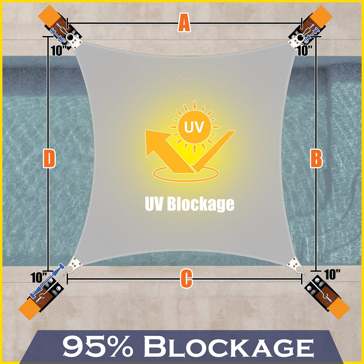 ShadeMart Heavy Duty 30' x 36' Grey Sun Shade Rectangle Shade Sail, Super Ring Canopy Awning Shades for Patio Carport Yard UV Blockage Commercial Grade 260 GSM, We Custom Size ShadeMart