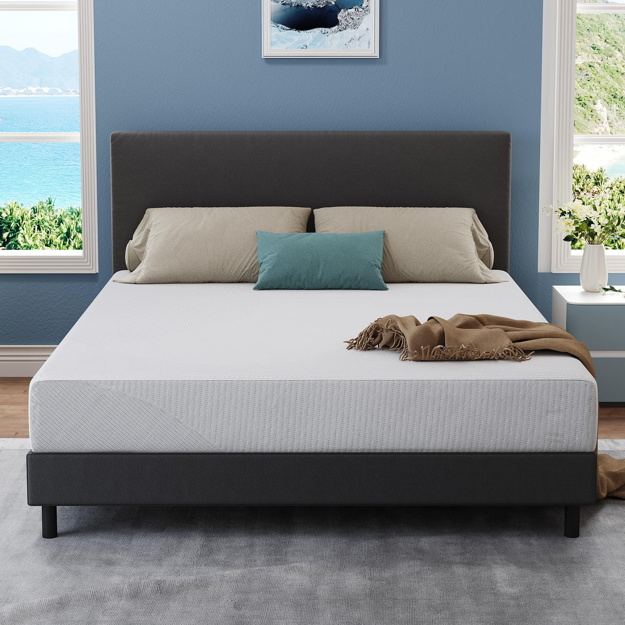 BedsPick 8 Inch Twin Mattress, Cooling Gel Memory Foam for Pressure Relief, CertiPUR-US Certified Medium Firm Twin Size Mattress in a Box, Removable Washable Cover BedsPick