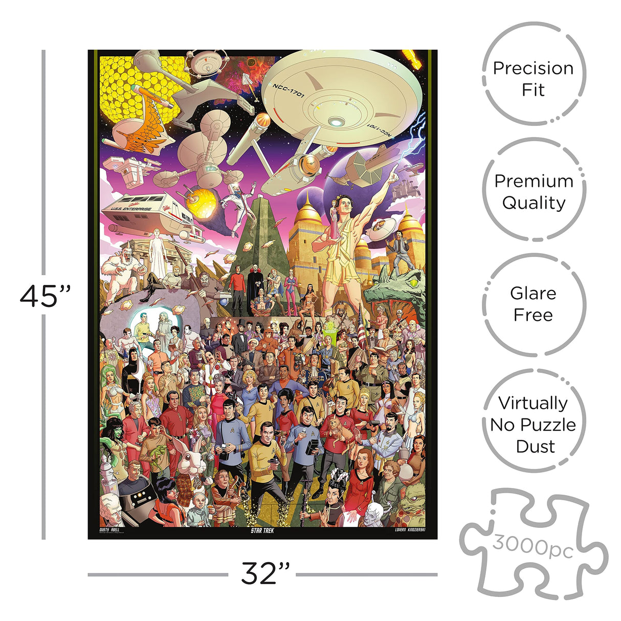 Aquarius Star Trek Puzzle (3000 Piece Jigsaw Puzzle) - Officially Licensed Star Trek Merchandise & Collectibles - Glare Free - Precision Fit - 32 x 45 Inches AQUARIUS