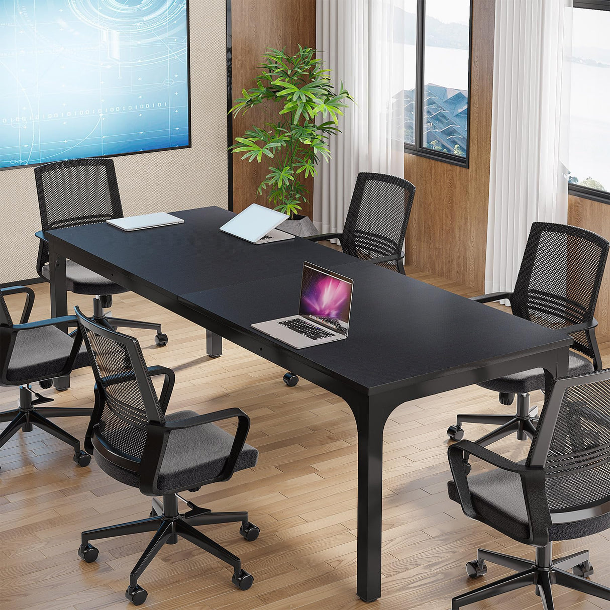 Tribesigns 78.74-Inch Conference Table Set of 2, 13FT Conference Room Table, Large Rectangle Meeting Seminar Table Set for 10-14 Person, Long Business Tables (Only Table) Tribesigns