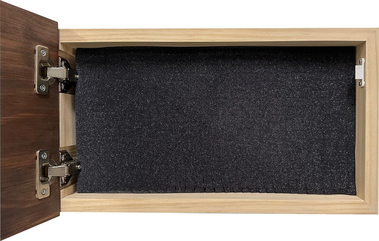 Carved American Flag Hidden Gun Storage Safe - American Flag Concealed Gun Storage Cabinet by Bellewood Designs (Red Mahogany) Bellewood Designs