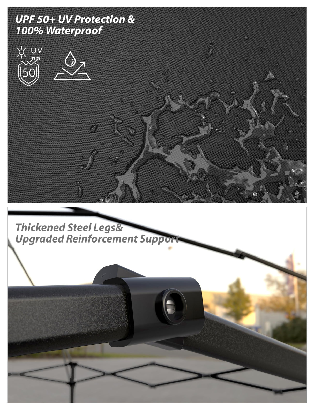 Hipicute 10x10 Pop Up Canopy Tent Outdoor Canopy with Removable Sidewalls Heavy Duty Commercial Instant Tent Shelter (Black, 4-Sidewall) Hipicute