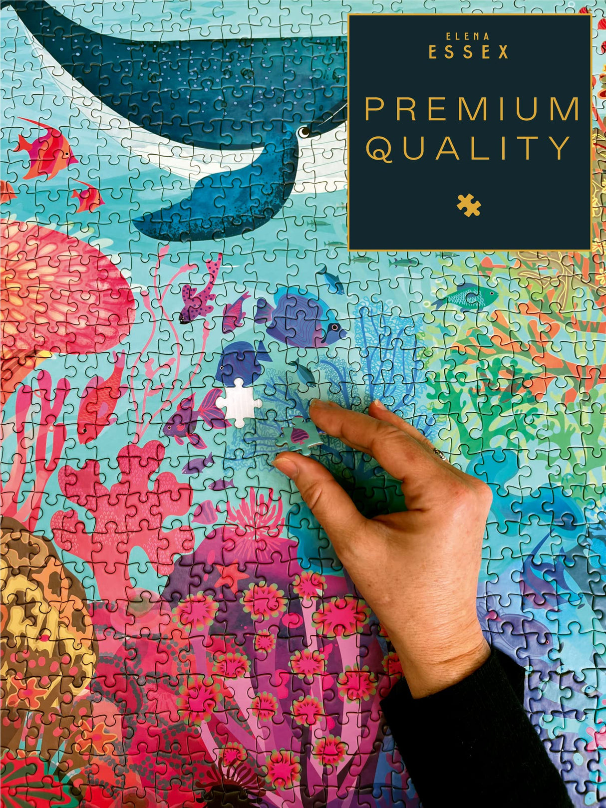 Elena Essex Puzzles for Adults 1000 Pieces - Ocean Deep/Jigsaw Puzzles 1000 Pieces for Adults / 1000 Piece Puzzle/Cool Whale Shark Coral Reef Puzzle/Puzzle Size 20 x 28 inches Elena Essex