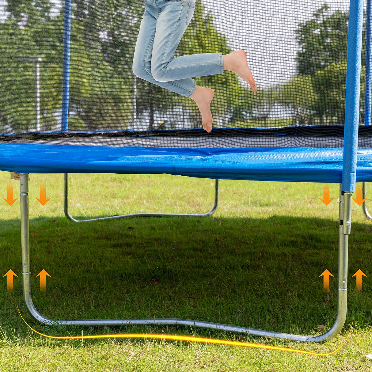 1500 LBS 16FT Outdoor Trampoline for Kids and Adults with Safety Enclosure Net (Blue) Awlstar