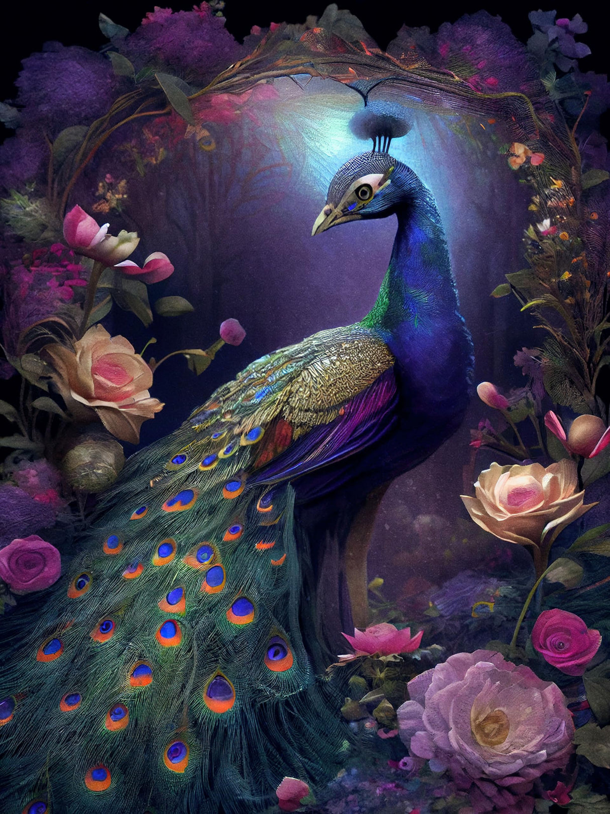 Ceaco - Glow in The Dark - Peacock Glow - 750 Piece Jigsaw Puzzle Ceaco
