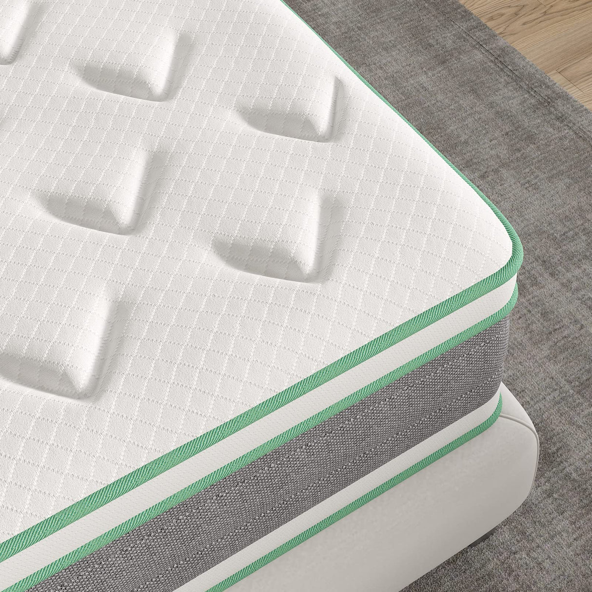 Novilla King Size Mattress, 10 Inch Hybrid Mattress in a Box, Individually Wrapped Pocket Coils Innerspring Mattresses for Motion Isolation, Pillow Top Mattresses with Medium Firm Feel, Groove Novilla