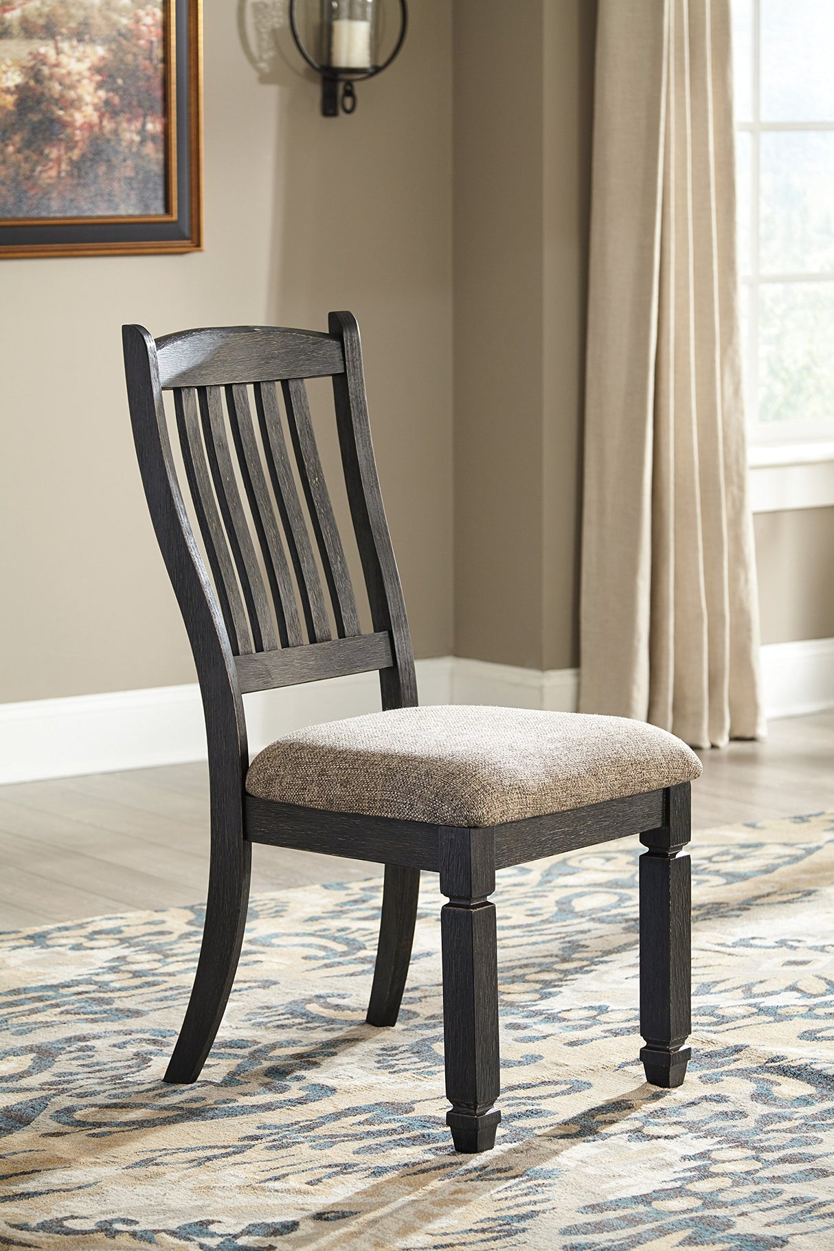 Signature Design by Ashley Tyler Creek 20" Dining Room Upholstered Chair, 2 Count, Antique Black Signature Design by Ashley