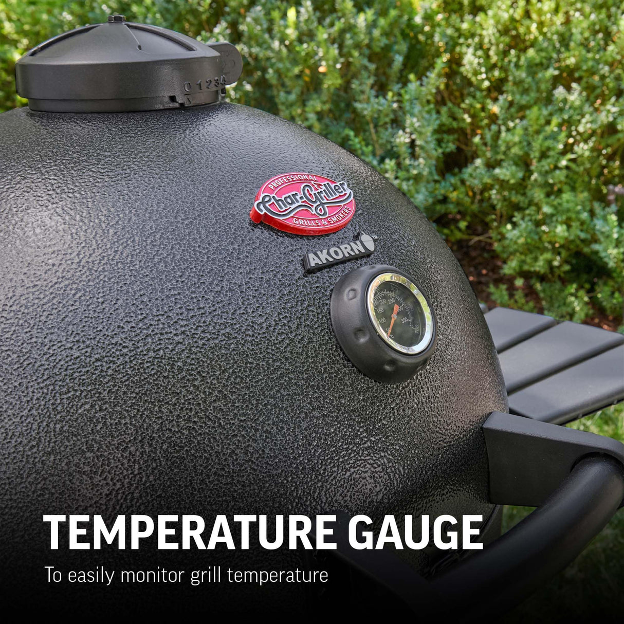 Char-Griller® AKORN® Kamado Charcoal Grill and Smoker with Cast Iron Grates, Warming Rack and Locking Lid with 445 Cooking Square Inches in Graphite, Model E16620 Char-Griller