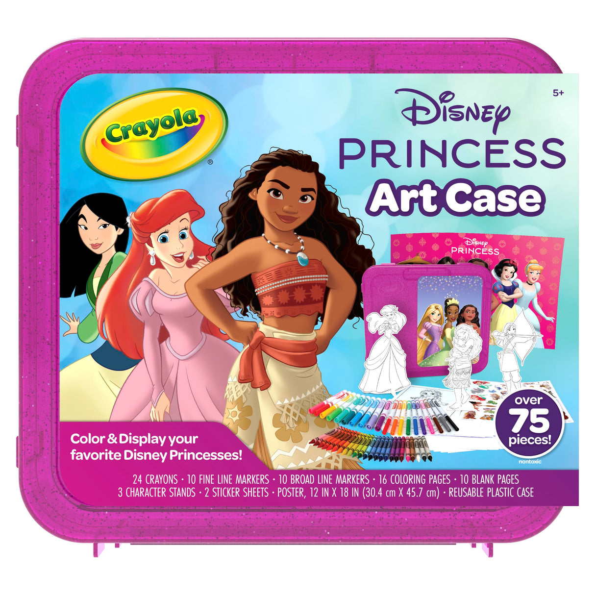 Crayola Disney Princess Art Case (75ct) Art Kit for Kids, Art Supplies, Coloring Set, Gift for Girls & Boys Crayola