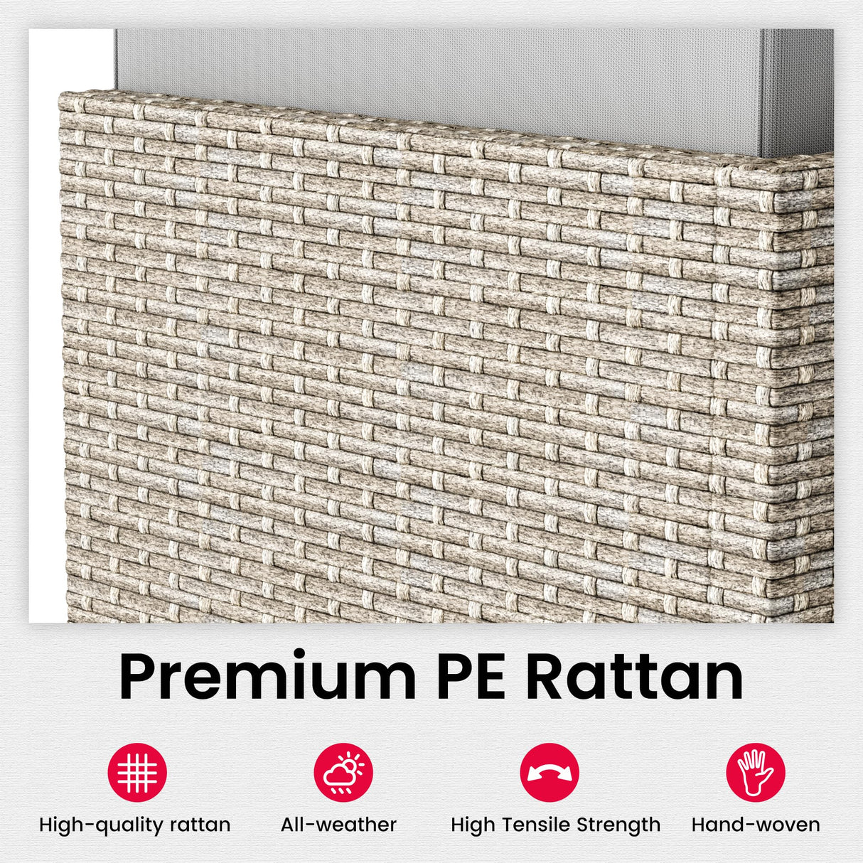 Pamapic Patio Furniture Set, 7 Pieces Modular Outdoor Sectional,Wicker Patio Sectional Sofa Conversation Set, Rattan Sofa with Coffee Table and Washable Cushions Covers, Grey Rattan(Grey Cushions) Pamapic