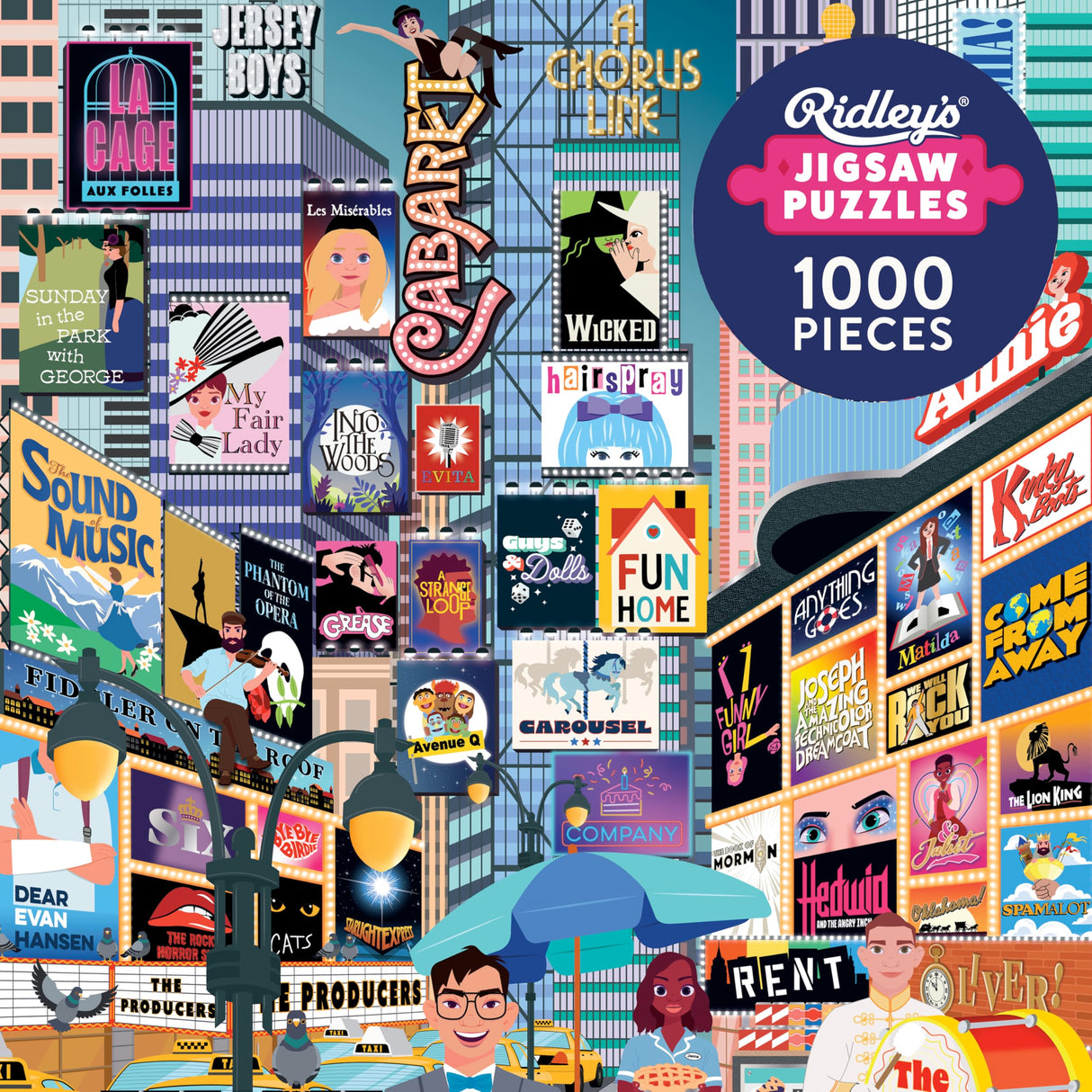 Ridley's: 50 Must-See Musicals Bucket List 1000-Piece Puzzle|Unique Graphics of Popular Broadway Musicals in New York City|Room Décor After Completion|Great Gift for Musical Lovers Ridley's
