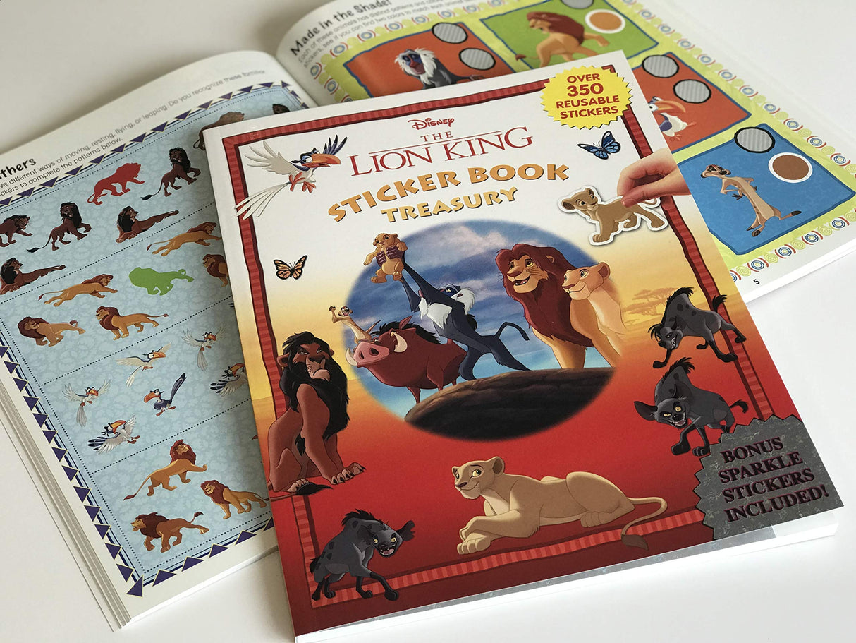 Disney Lion King Sticker Book Treasury - Activity Books for kids, 350 reusable stickers, 96 pages of fun Phidal
