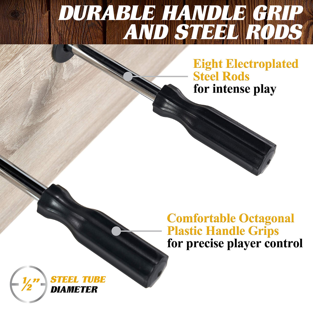 Barrington Billiards Brooks 48 Inch Foosball Table, Black/Brown Barrington Billiards