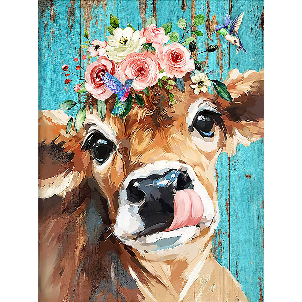 Diamond Painting Kits for Adults&Beginners DIY 5D Diamond Art Paint with Round Diamonds Full Drill Cow Gem Art Painting Kit for Home Wall Decor Gifts(12x16inch/30×40cm) TINY FUN