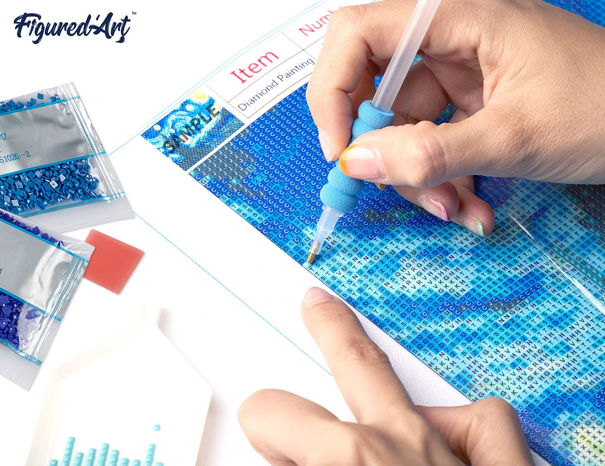 Figured’Art Diamond Painting Art kit for Adults 16"x20" Full Square Drill 5D Hearts Complete DIY - Rolled Canvas Figured'Art