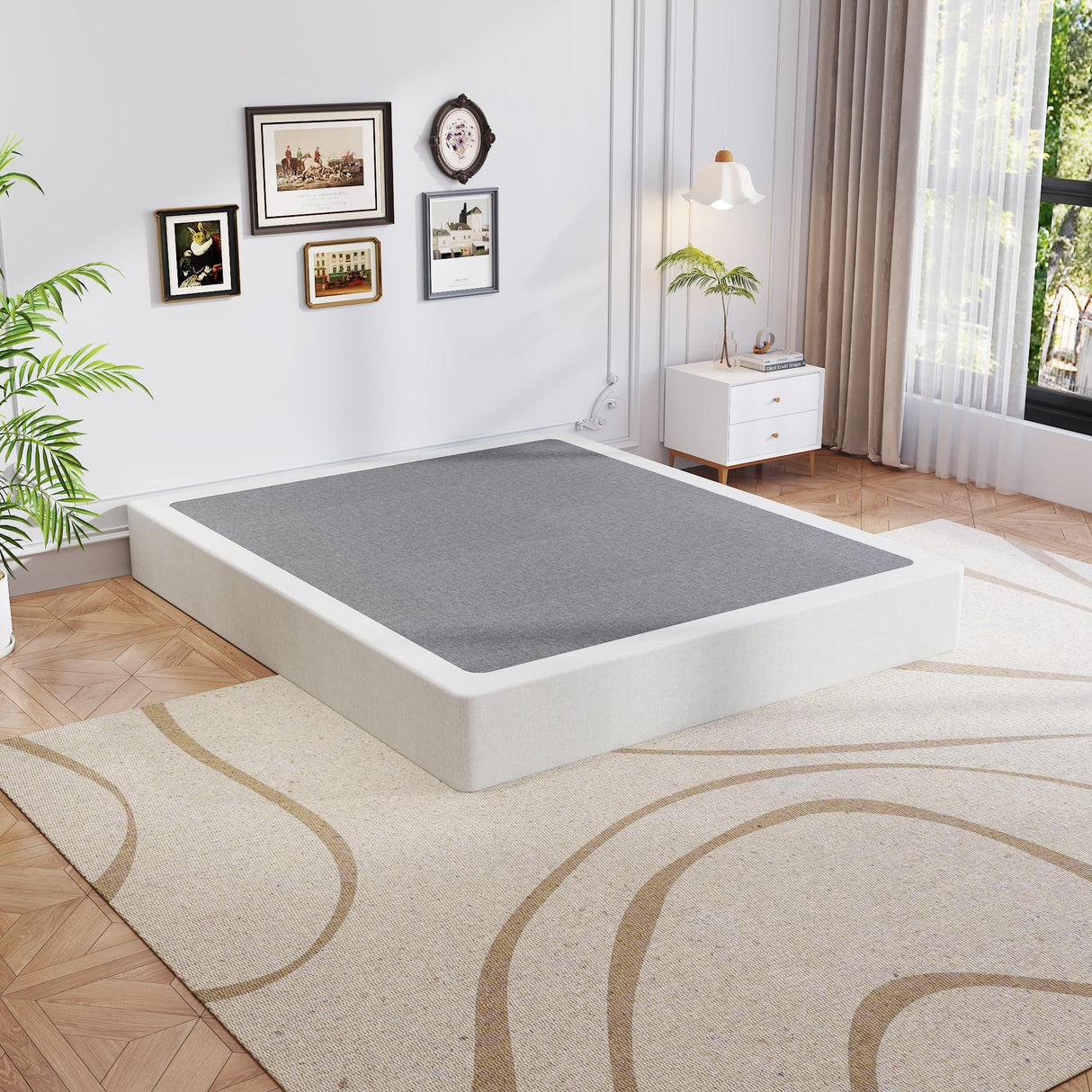 OSASET Full Box Spring, 9 Inch Metal Full Size Box Spring Only, Heavy Duty Metal Frame Mattress Foundation Support for 3000lbs, Easy Assembly, Noise Free, Non Slip OSASET