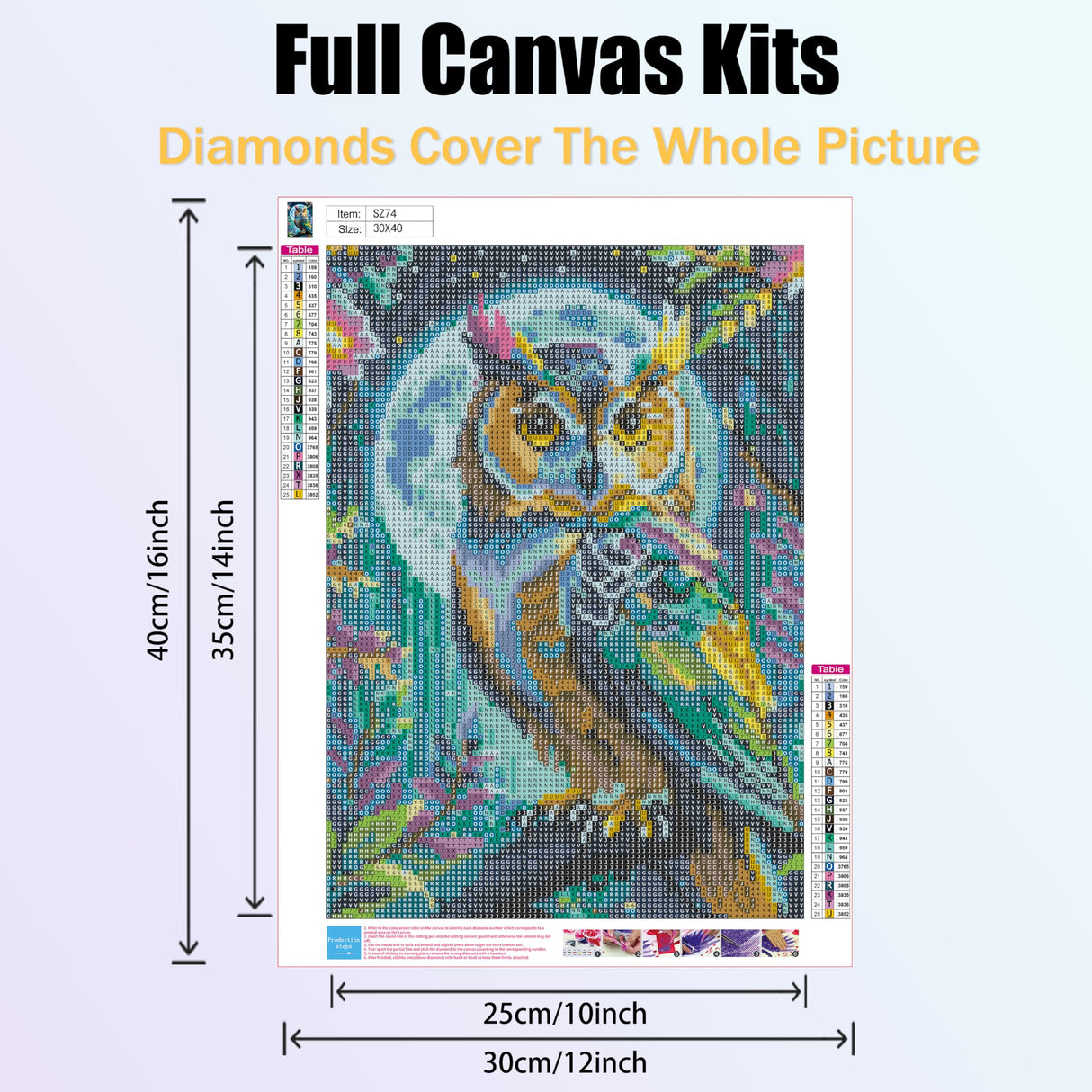 Ycydilirab Owl Diamond Art Kits for Adults- 5D Diamond Painting for Adults Owls, DIY Gem Painting Perfect for Gifts and Home Wall Decor 12x16inch Ycydilirab