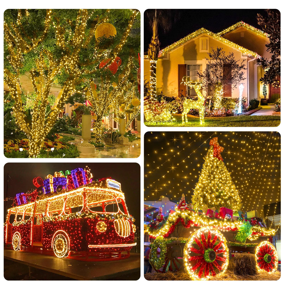 KNONEW 403FT 1000 LED Christmas Lights Outdoor String Lights 8 Modes & Timer Fairy Light Plug in Waterproof LED String Lights for Xmas Yard Tree Wedding Party Holiday Decorations (Warm White) KNONEW