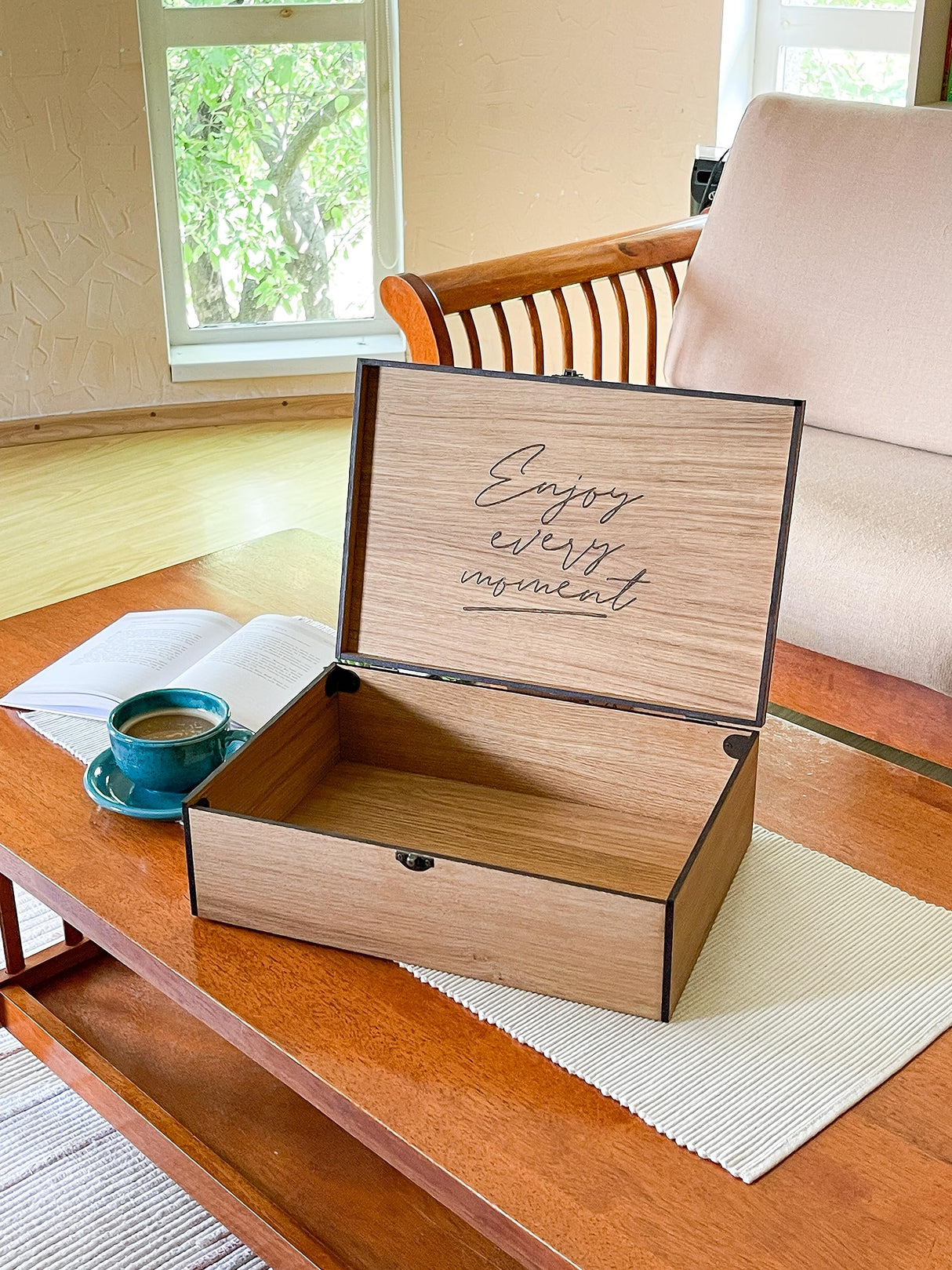 Personalized wooden name box for memories, keepsake - Christmas gift, present for Him, Boyfriend, Boy, Guy, Groomsmen, Friend for Birthday (Oak) InsideDecor.Shop
