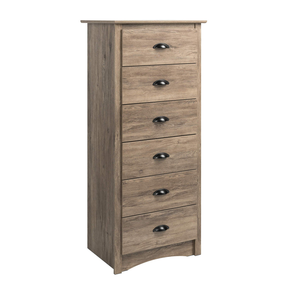 Prepac Salt Spring Rustic 6-Drawer Tall Dresser for Bedroom, Farmhouse Dresser Chest of Drawers 17.65" D x 23.25" W x 53" H, Drifted Gray, DDC-2354 Prepac
