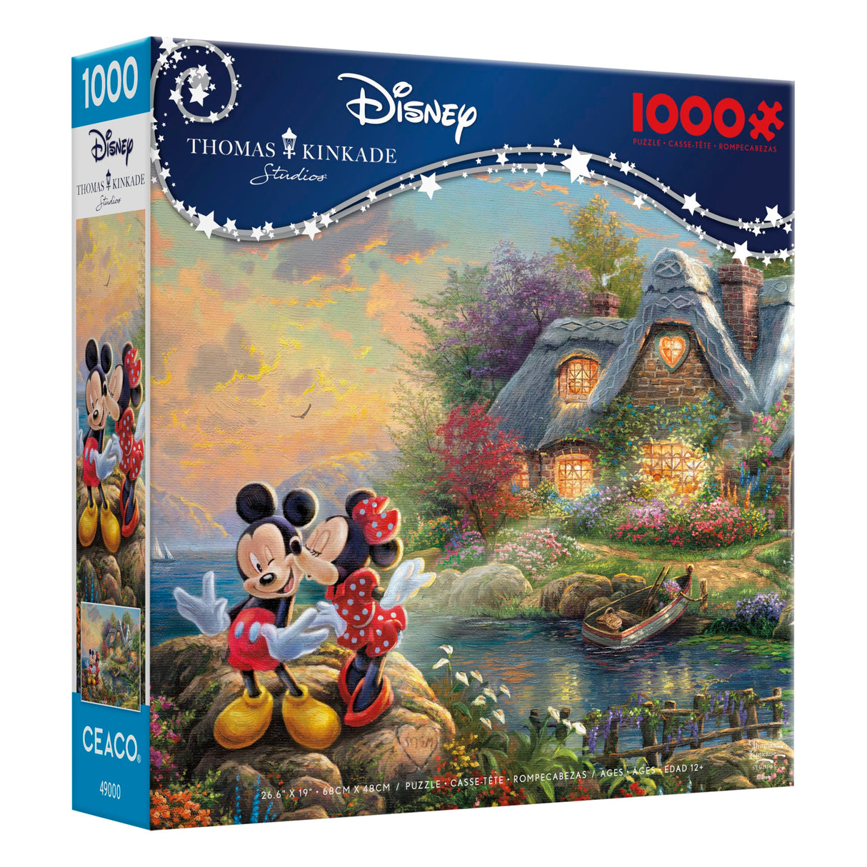 Ceaco - Thomas Kinkade - Disney - Mickey & Minnie - Sweetheart Cove - 1000 Piece Jigsaw Puzzle Ceaco