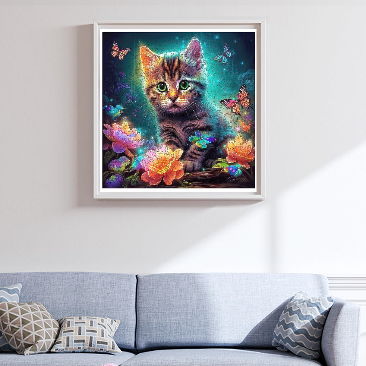 Mys Aurora Wooden Puzzles, Kitten in Dream Wooden Jigsaw Puzzles 500 Piece, Unique Luxurious Shaped Wood Puzzle for Adults and Kids, Best Gift for Birthday 11.2 x 11.2 Inch Mys Aurora