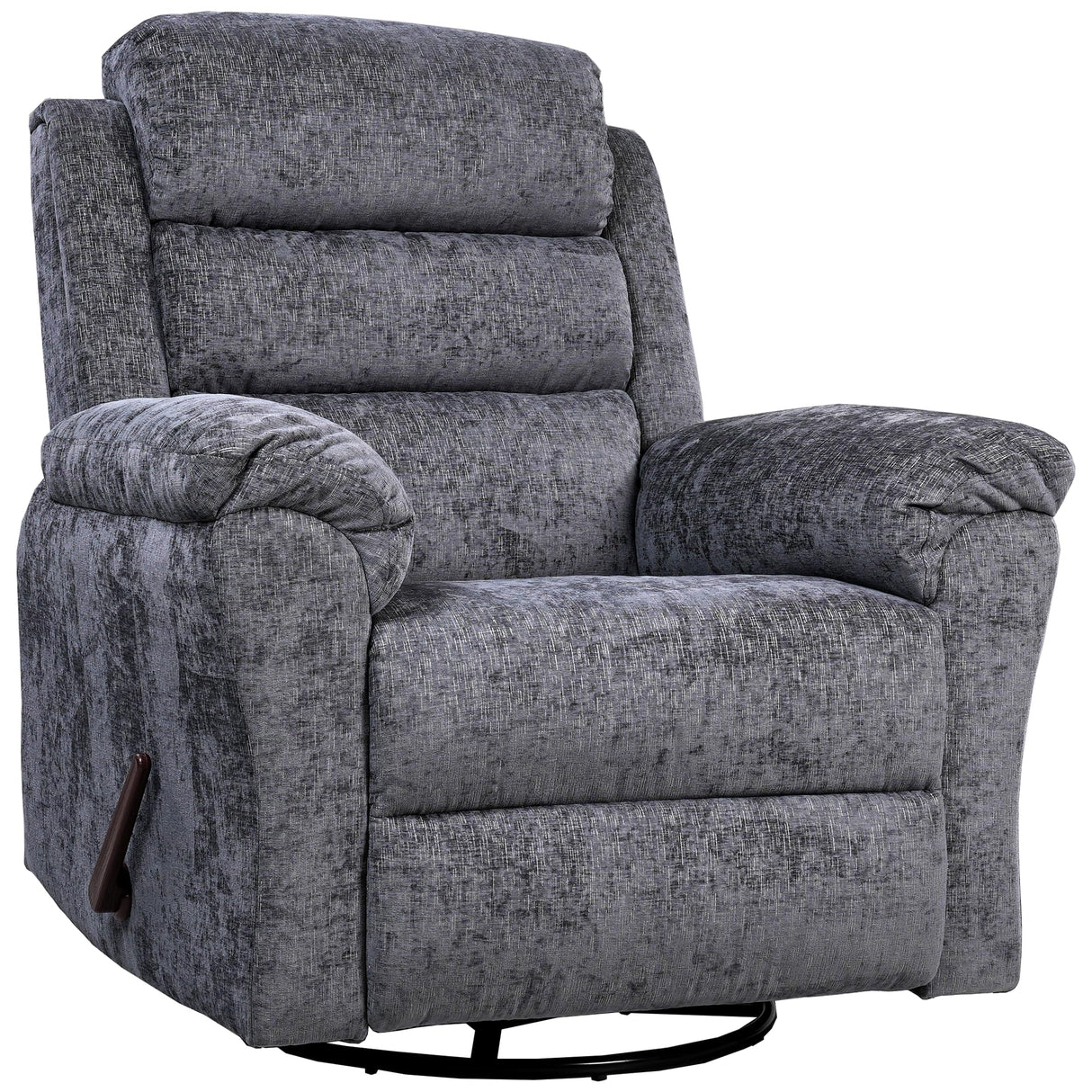 Softa Classic Swivel Rocker Recliner Chair for Adults with Handle, Massage Rocker Recliner, 360° Swivel Glider Nursery Chair with Premium Chenille, High Back, Living Room Bedroom Nursery (Gray) Softa