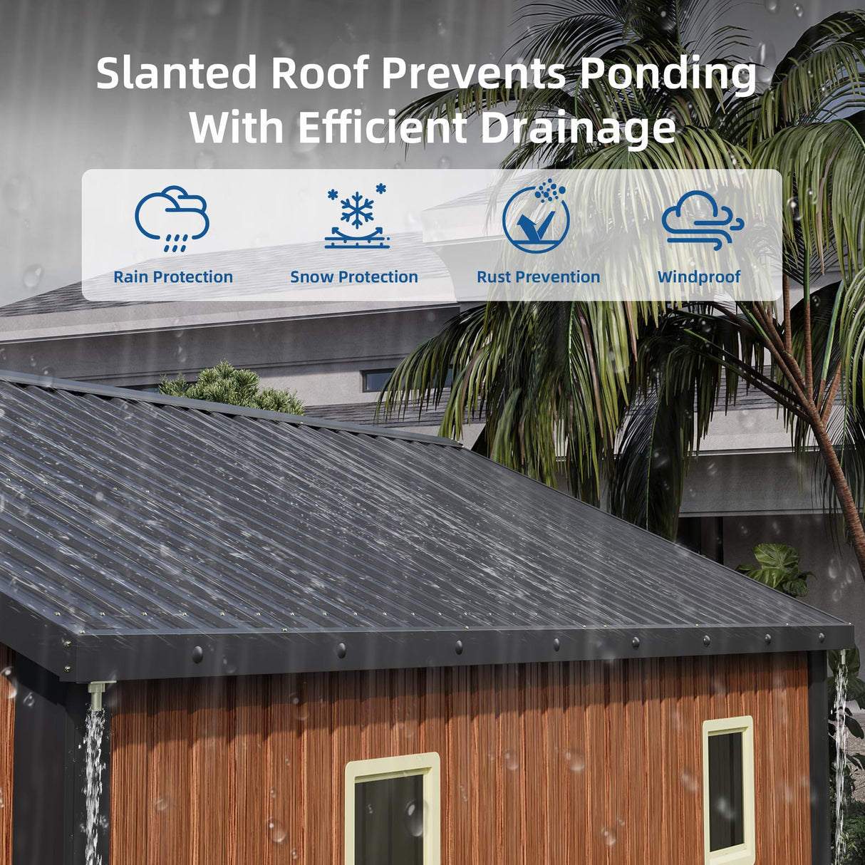 Canovire 10x12FT Outdoor Storage Shed, Metal Garden Shed with Lockable Doors and Windows, Large Tool Shed for Backyard, Patio and Lawn Canovire