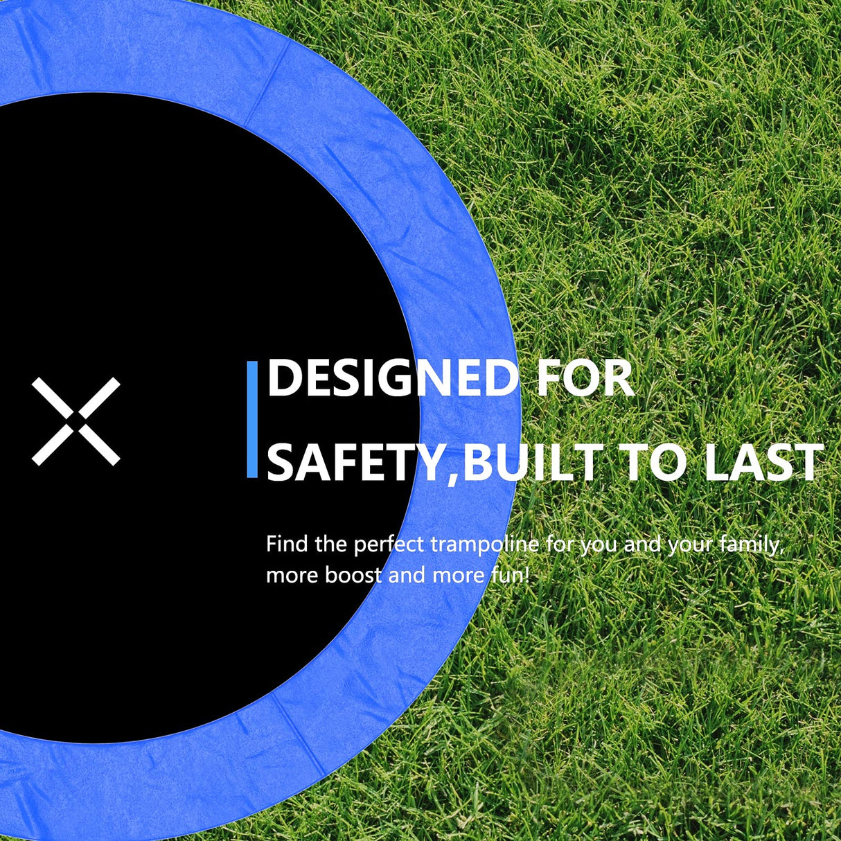 AOTOB 12 FT Trampoline Safety Enclosure Net Combo Bounce Jump for Kids Outdoor with Spring Pad Waterproof Jump Mat & Ladder AOTOB