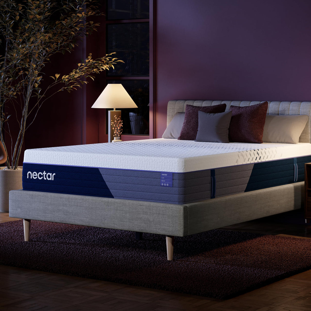 Nectar Luxe Hybrid 14” King Mattress - Medium Firm - Memory Foam & Innerspring Coils - Cooling Fibers - 3” Pressure Relief Layer - Mattress in a Box - 365-Night Trial & Forever Warranty Nectar