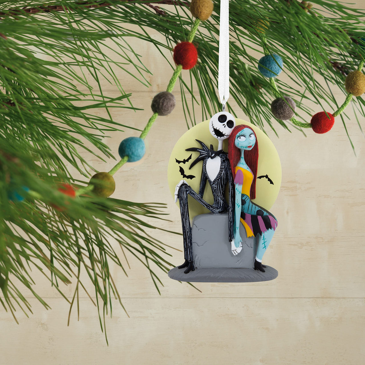 Hallmark Disney Tim Burton's The Nightmare Before Christmas Jack and Sally on Tombstone Christmas Ornament (0003HCM0845) Hallmark