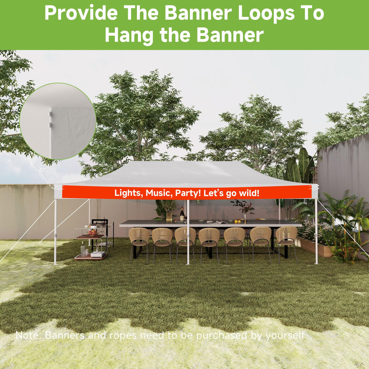 10x20ft Patio Easy Setup Pop Up Canopy Commercial Heavy Duty, Canopy Tent for Outdoor Events Instant Portable Shelter, 1 Roller Bag, 6 Sandbags, 10 Stakes, 6 Ropes, 5 Spare Screws, Gray DOVELF