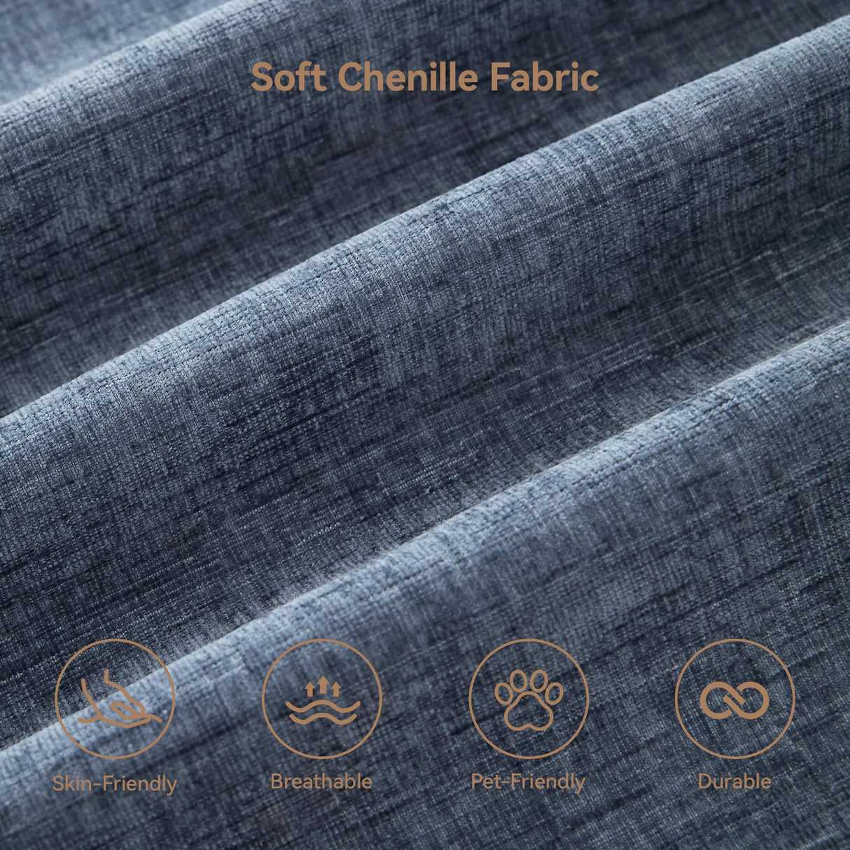 103'' Cloud Modern 3 Seater Couch with Detachable Headrest, Modular Sectional Sofa with Ottoman, Oversized L Shape Chenille Comfy Sofa with Armrests for Living Room, Blue Abbrevi