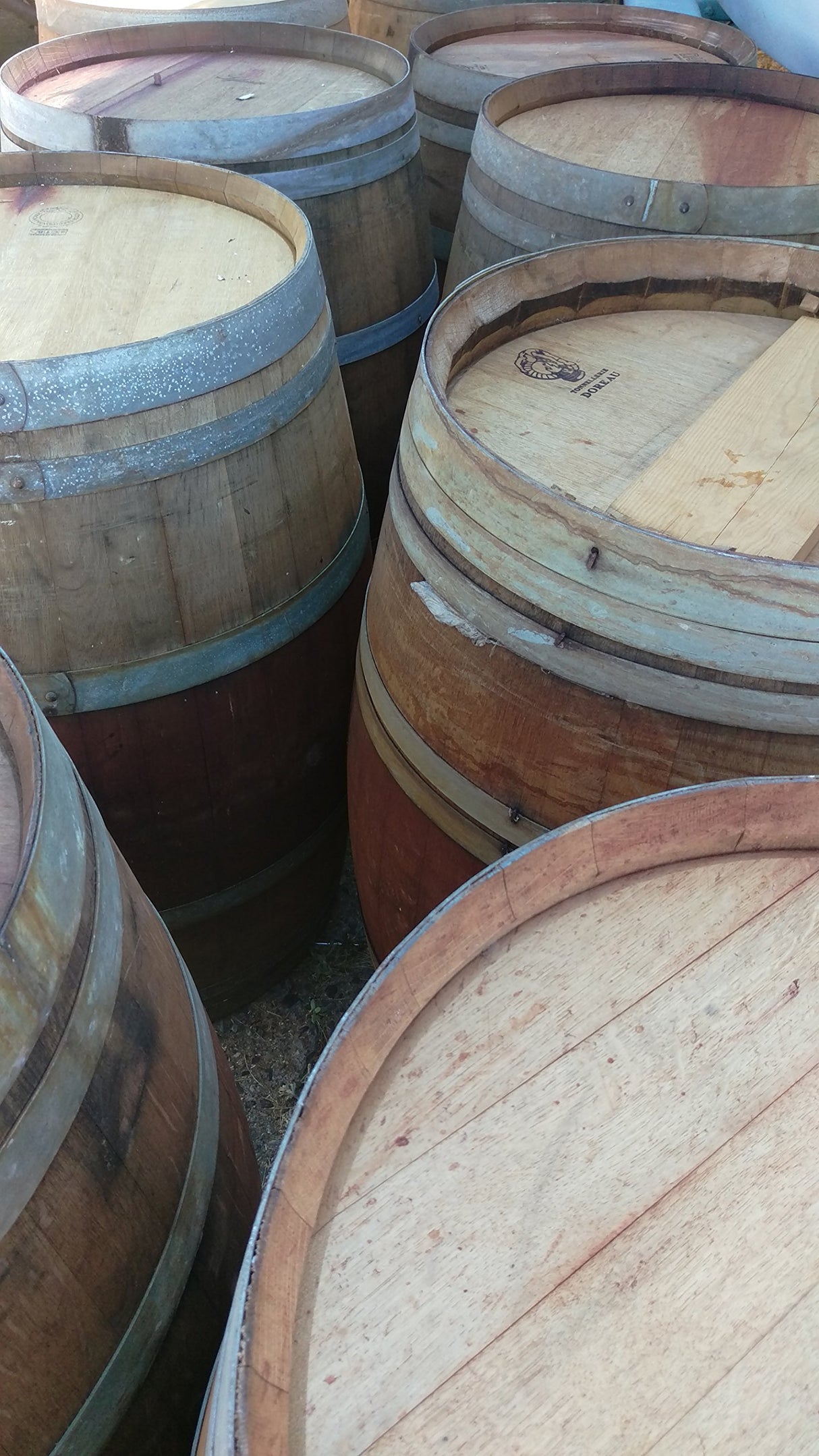 CUGHYS Used Wine Barrel Solid Oak from Napa Valley by Wine Barrel Creations9 Wine Barrel Creations