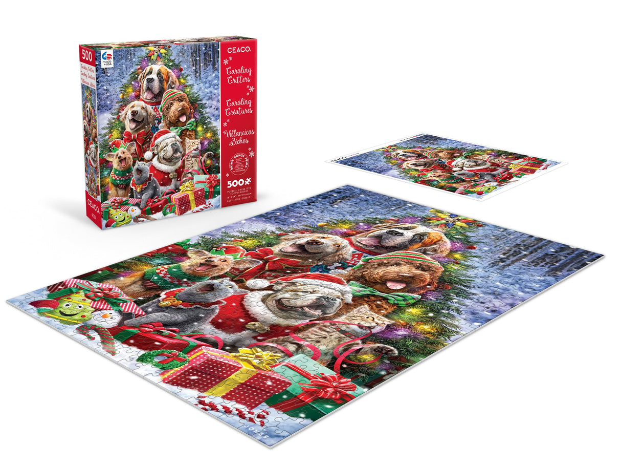 Ceaco - Larry Jones - Caroling Critters - 500 Piece Jigsaw Puzzle Ceaco