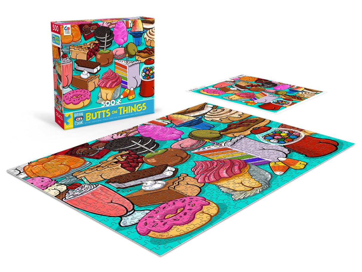 Ceaco - Brian Cook - Butts on Things - Sweet Cheeks - 500 Piece Jigsaw Puzzle Ceaco