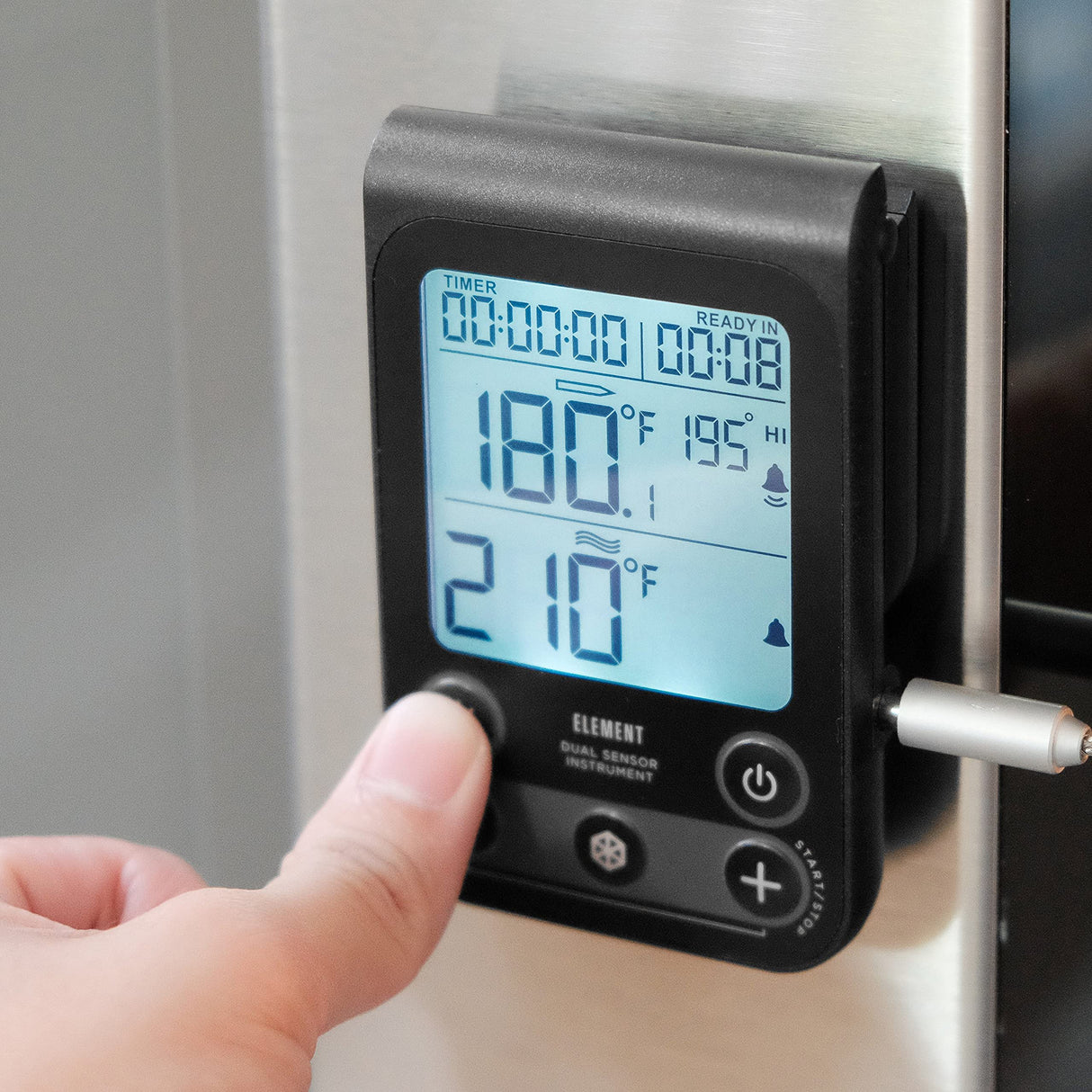 Lavatools OVT02 Element Digital Oven Thermometer for Oven, Grill, and Smoker Includes Dual-Sensor Stainless Temperature Probe Lavatools