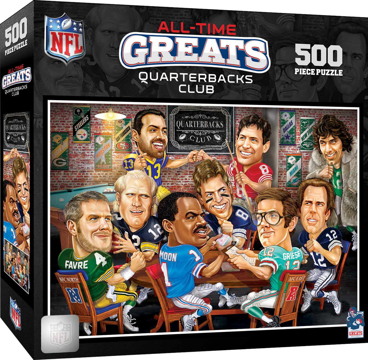 MasterPieces 500 Piece Sports Jigsaw Puzzle for Adults - NFL Quarterback All-Time Greats - 15x21 Masterpieces