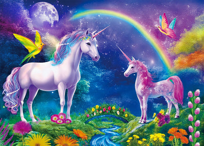 300 Piece Puzzle for Kids and Adults, Colorful Dreamy Unicorns Large Piece Puzzle, Family Activity Game Nights Gift (21" x 15")