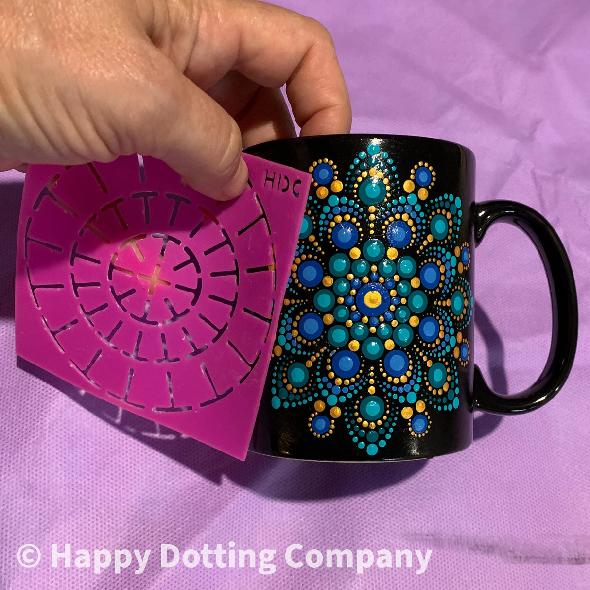 Super Flex Silicone Stencil Set - Dotting Tools - Happy Dotting Company - 2 pc Mandala Stencils - Ideal for Stone Art, Mugs, Bottles Happy Dotting Company